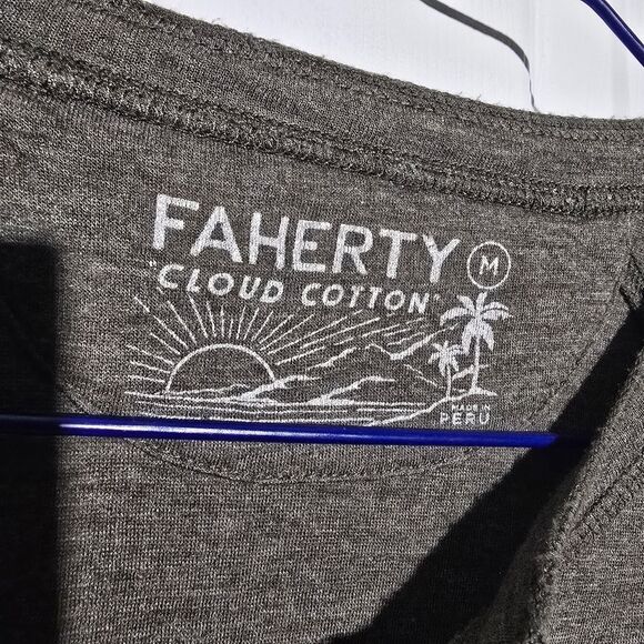 FAHERTY cloud Cotton Henley Shirt - Picture 5 of 5